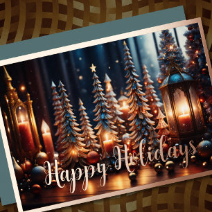 Christmas Candles Village Grey Tablescape