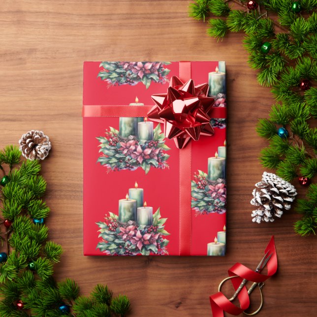 Christmas Candles Wrapping Paper (Holiday Gift)