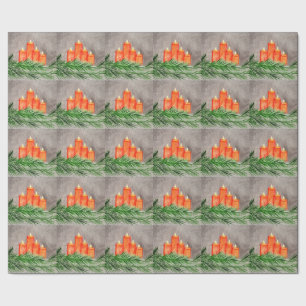 Christmas Candles Wrapping Paper