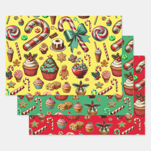 Christmas Candy And Sweet treats clipart  Wrapping Paper Sheet