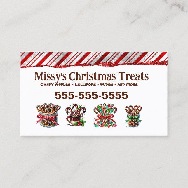Christmas Candy Business Card (Front)