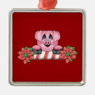 Christmas Candy Can Pig Ornament