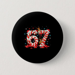Christmas Candy Cane 67 Meme Six Seven Funny Boys  6 Cm Round Badge