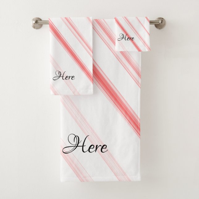 Christmas Candy Cane Bathroom Towel Set (Insitu)