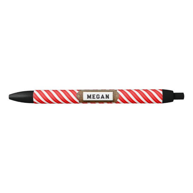 Christmas Candy Cane Black Ink Pen (Front)