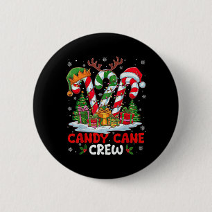 Christmas Candy Cane Crew Black Crew Neck Long Sle 6 Cm Round Badge