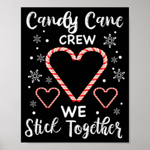 Christmas Candy Cane Crew Heart Holiday Family Can Poster