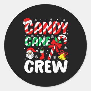 Christmas Candy Cane Crew Xmas Holiday Toddler Kid Classic Round Sticker