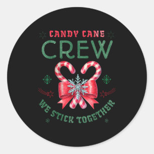 Christmas Candy Cane Funny Holiday Family Matching Classic Round Sticker
