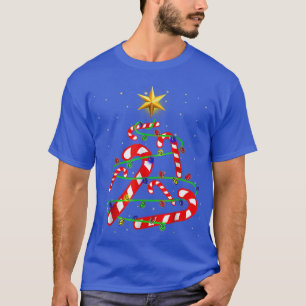 Christmas Candy Cane Funny Xmas Tree Light Gifts  T-Shirt
