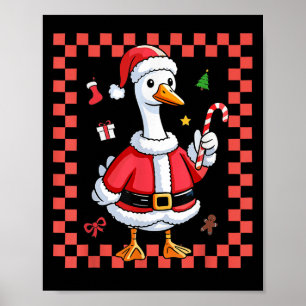 Christmas Candy Cane Goose Christmas Santa Xmas  Poster