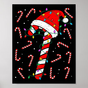 Christmas Candy Cane Hat Santa Xmas Holiday Toddle Poster
