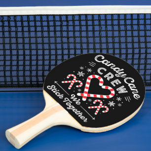 Christmas Candy Cane Heart Crew Family Matching Ping Pong Paddle