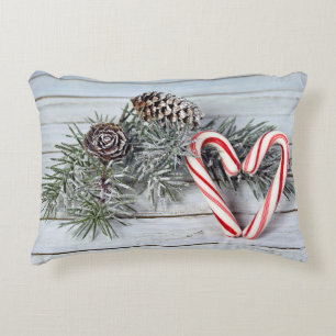 Christmas candy cane heart decorative cushion