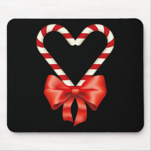 Christmas Candy Cane Heart For Children Men Women  Mouse Pad