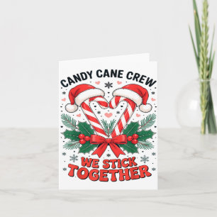 Christmas Candy Cane Heart Holiday Family Matching Card