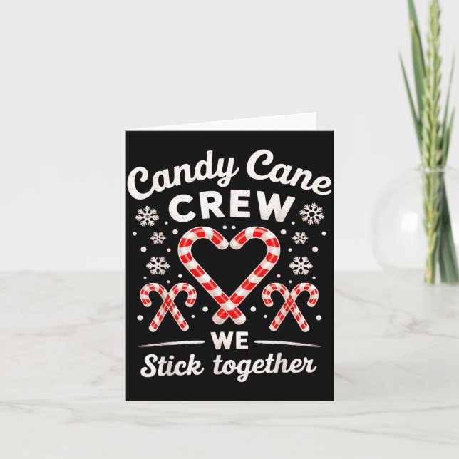 Christmas Candy Cane Heart Holiday Family Matching Card (Front)