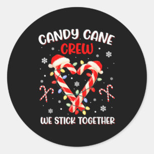 Christmas Candy Cane Heart Holiday Family Matching Classic Round Sticker