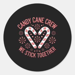 Christmas Candy Cane Heart Holiday Family Matching Classic Round Sticker