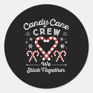 Christmas Candy Cane Heart Holiday Family Matching Classic Round Sticker