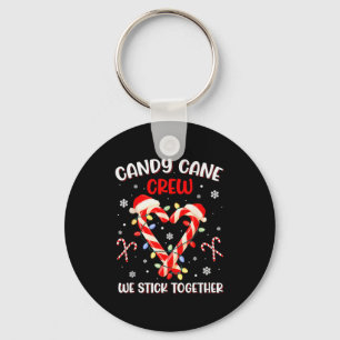 Christmas Candy Cane Heart Holiday Family Matching Key Ring