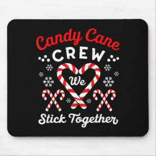 Christmas Candy Cane Heart Holiday Family Matching Mouse Pad