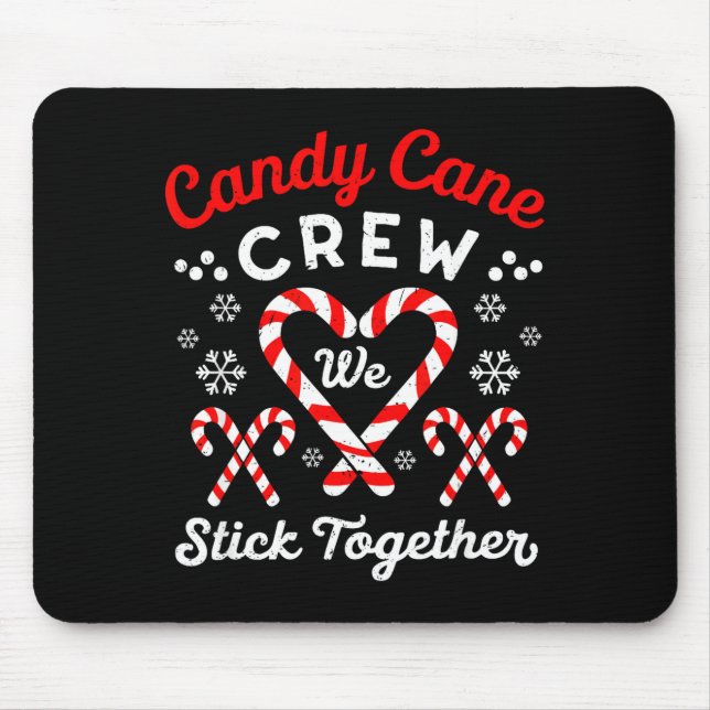 Christmas Candy Cane Heart Holiday Family Matching Mouse Pad (Front)