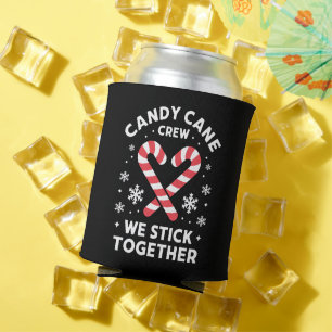 Christmas Candy Cane Heart We Stick Together  Can Cooler