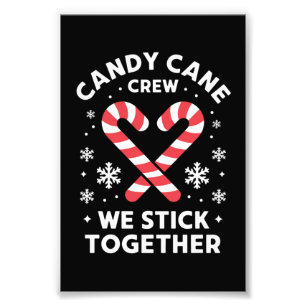 Christmas Candy Cane Heart We Stick Together Photo Print