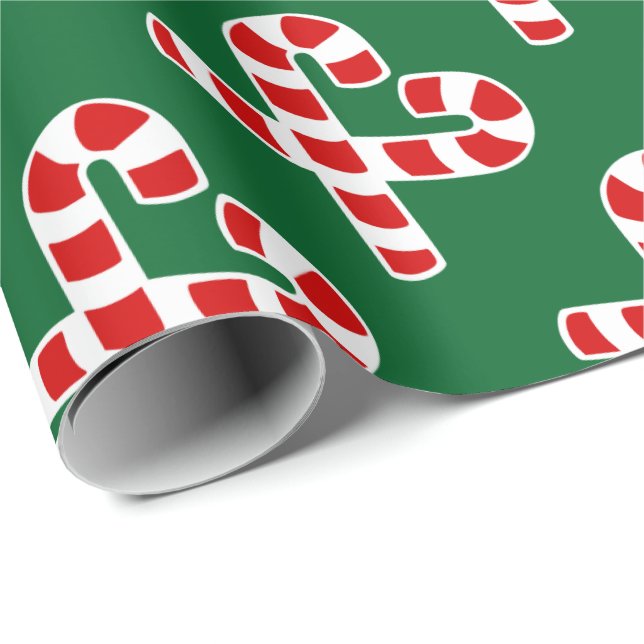 Christmas candy cane heart wrapping paper (Roll Corner)