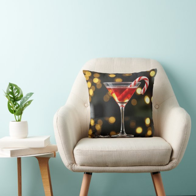 Christmas Candy Cane In a Cocktail Cushion (Chair)