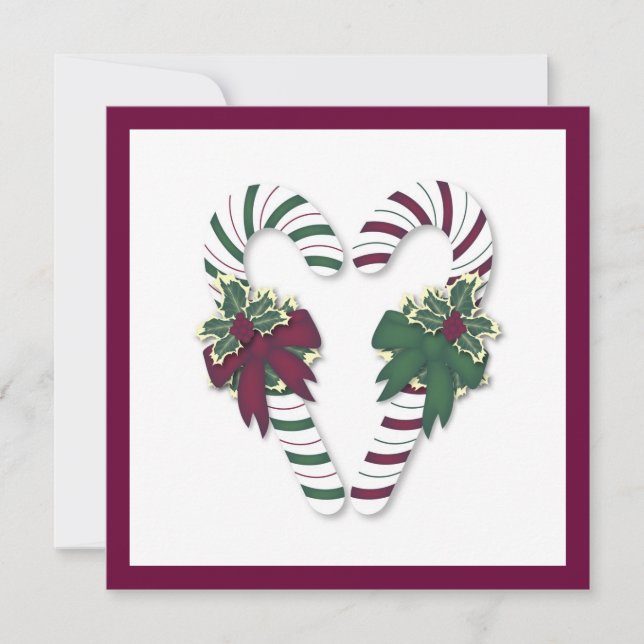 Christmas Candy Cane Invitation (Front)