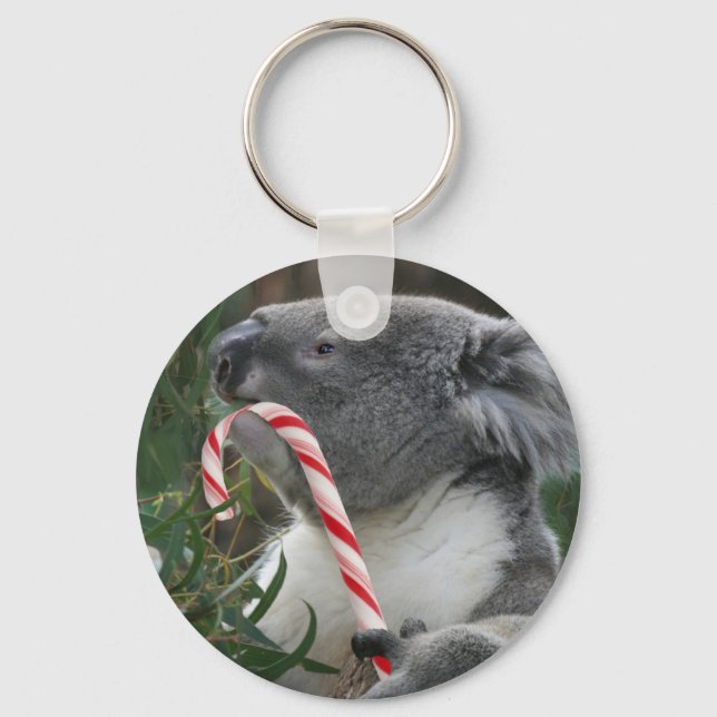 Christmas Candy Cane Koala Key Ring (Front)