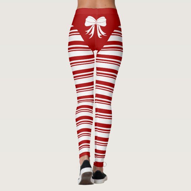 Christmas Candy Cane Leggings (Back)