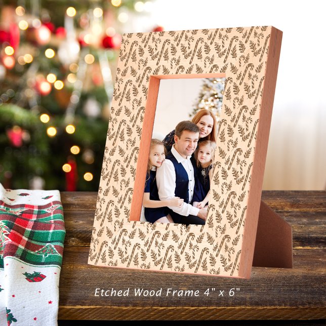 Christmas Candy Cane Pattern 4x6 Etched Frames (Christmas Candy Cane Pattern 4x6 Etched Frames)
