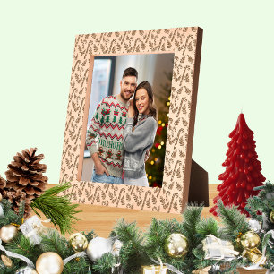 Christmas Candy Cane Pattern 8x10 Etched Frames