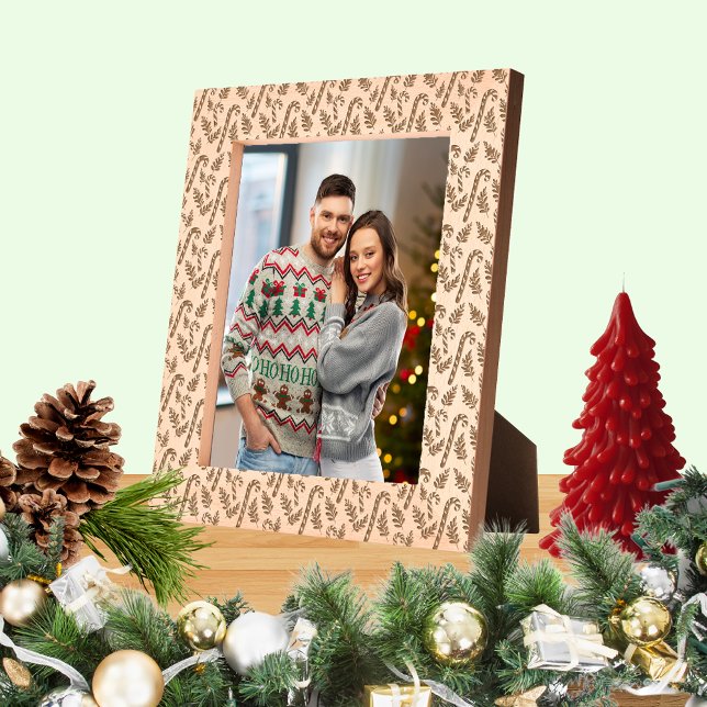 Christmas Candy Cane Pattern 8x10 Etched Frames (Christmas Candy Cane Pattern 8x10 Etched Frames)