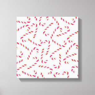 Christmas candy cane pattern canvas print