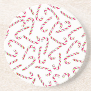 Christmas candy cane pattern coaster