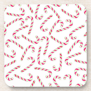 Christmas candy cane pattern coaster
