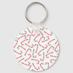 Christmas candy cane pattern key ring