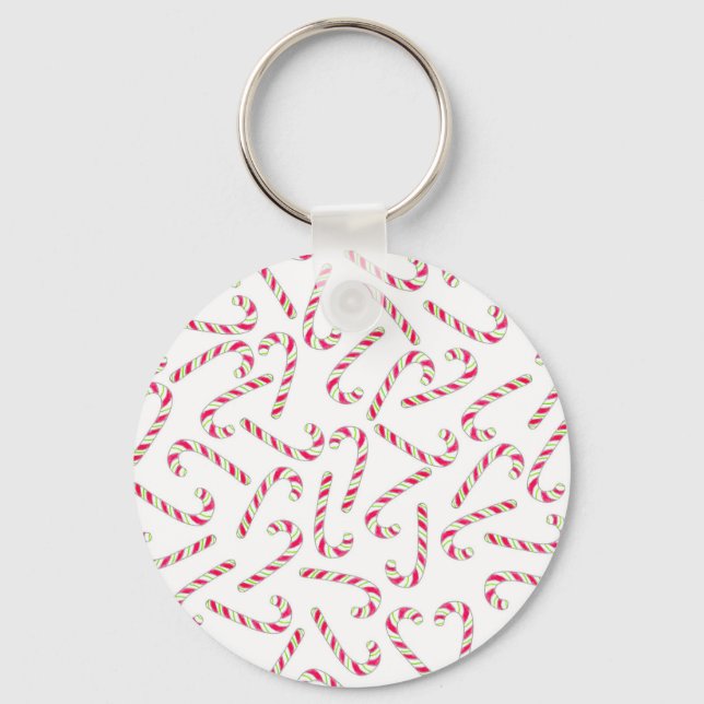Christmas candy cane pattern key ring (Front)