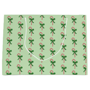 Christmas Candy Cane Pattern Large Gift Bag