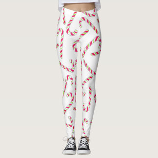 Christmas candy cane pattern leggings