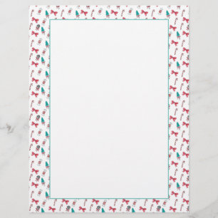 Christmas Candy Cane Pattern Letterhead