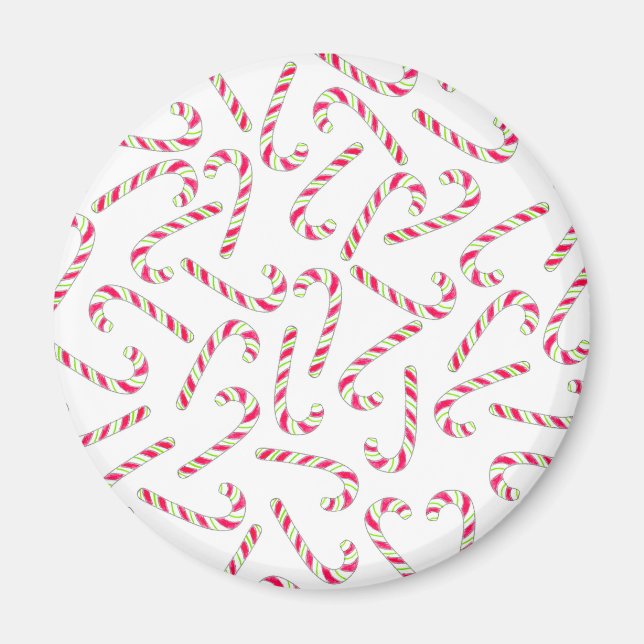 Christmas candy cane pattern magnet (Front)