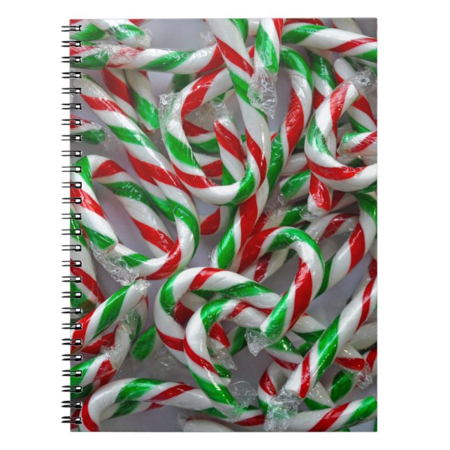 Christmas candy cane pattern spiral notebook (Front)
