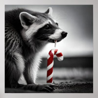 Christmas Candy Cane Racoon II