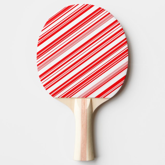 Christmas Candy Cane Red White Stripes 4Carl Ping Pong Paddle (Front)