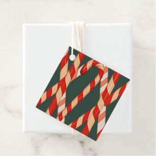 Christmas Candy Cane Red White Vector Design Favour Tags